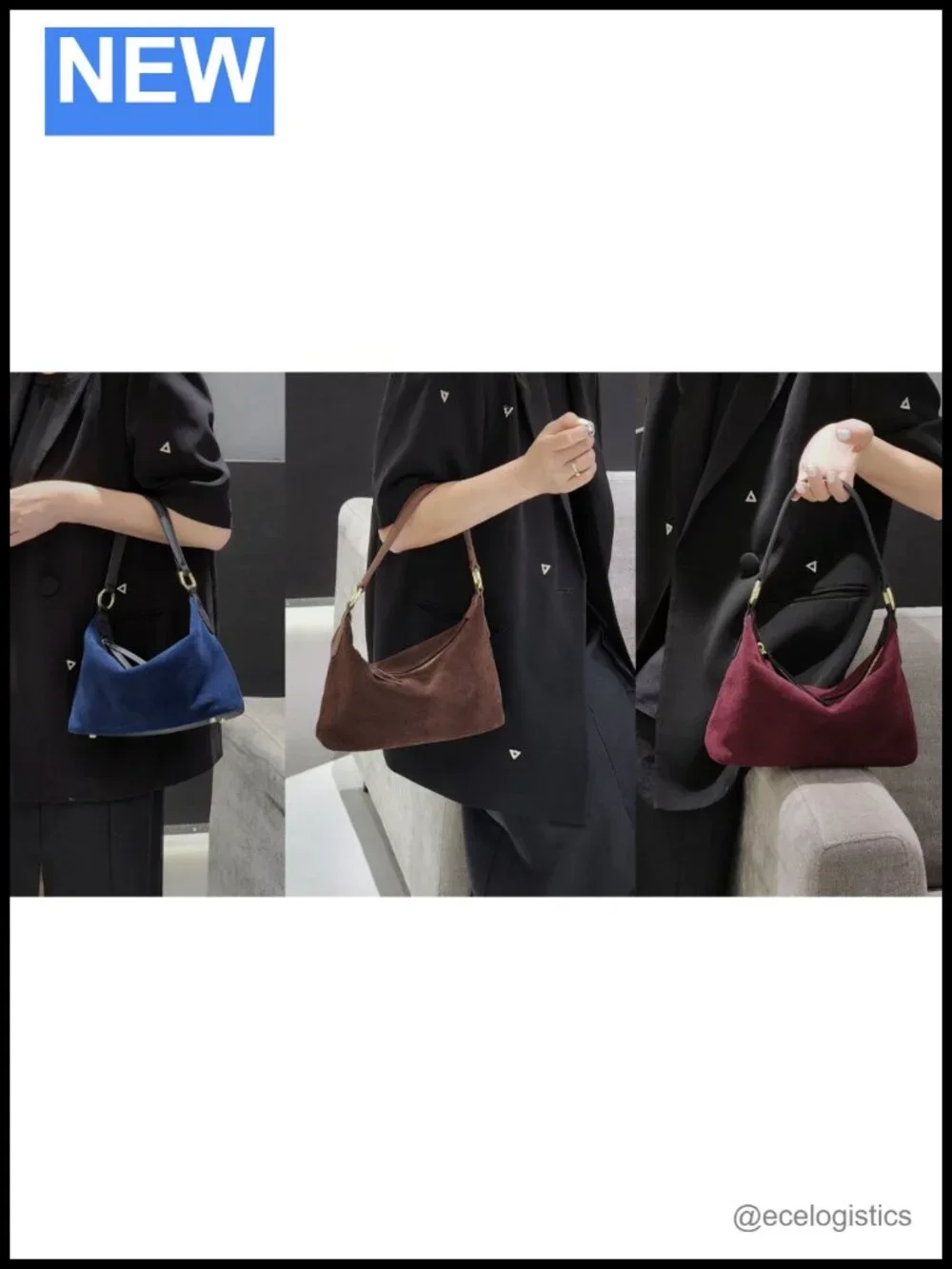 Premium Suede Leather Crossbody Bag | Women's Tote Hobo Purse